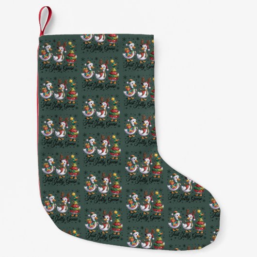 Gewoon een vrolijke gans patchwork Kerst eend grap Kleine Kerstsok (Voorkant)