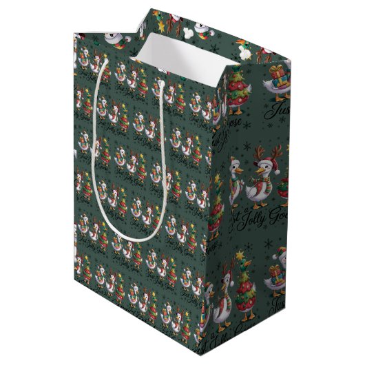 Gewoon een vrolijke gans patchwork Kerst eend grap Medium Cadeauzakje (Achterkant Gekanteld)