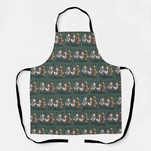 Gewoon een vrolijke gans patchwork Kerst eend grap Schort (Voorkant)