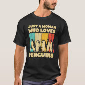 Gewoon een vrouw die van pinguïns houdt Cool Emper T-shirt (Voorkant)