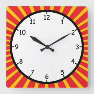 Gewoon een vun en kleurrijk Splat Wall-slot Vierkante Klok