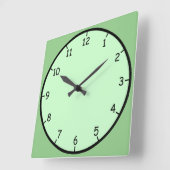 Gewoon een vun en kleurrijke groene wandklok (Hoek)