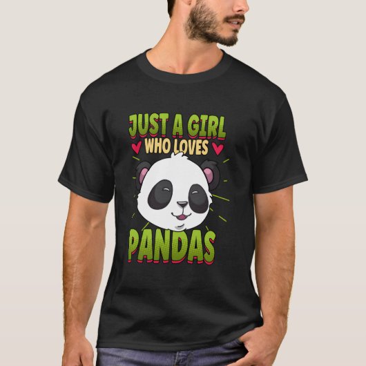 Gewoon een wie Pandas Panda liefheeft T-shirt (Voorkant)