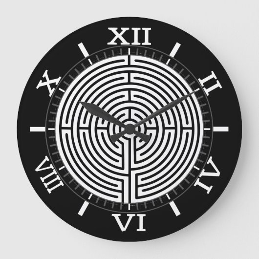 Gewoon een Wijze van de Wijzerplaat op Zwarte Wijz Grote Klok (Voorkant)