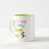 Gewoon een Wilde Wacky Wonderful tante Tweekleurige Koffiemok (Voorkant links)
