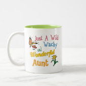 Gewoon een Wilde Wacky Wonderful tante Tweekleurige Koffiemok (Links)
