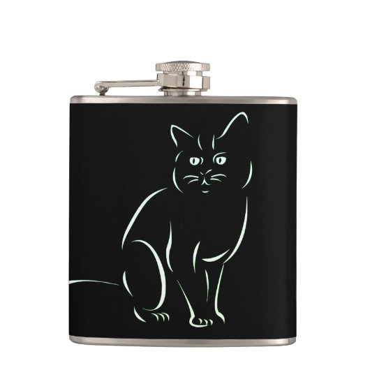 Gewoon een witte kat heupfles (Voorkant)