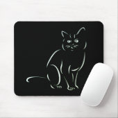 Gewoon een witte kat muismat (Met muis)
