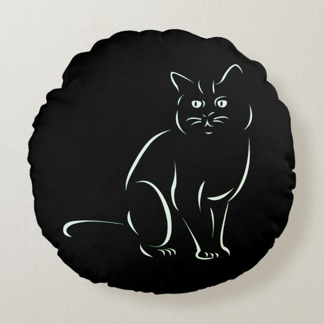 Gewoon een witte kat rond kussen (Voorkant)
