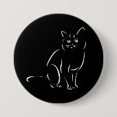 Gewoon een witte kat ronde button 7,6 cm (Voorkant)
