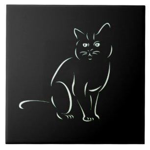 Gewoon een witte kat tegeltje