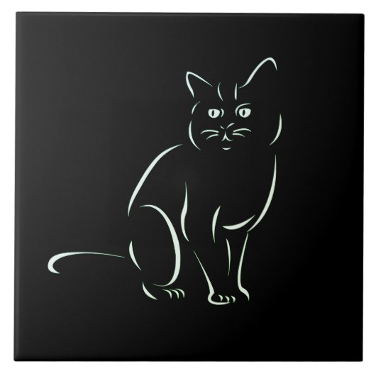 Gewoon een witte kat tegeltje (Voorkant)