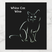 Gewoon een witte kat wijn etiket (Enkel label)