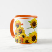 Gewoon een zonnebloem Zonnebloem Zonnezon - Aangep Mok (Voorkant links)