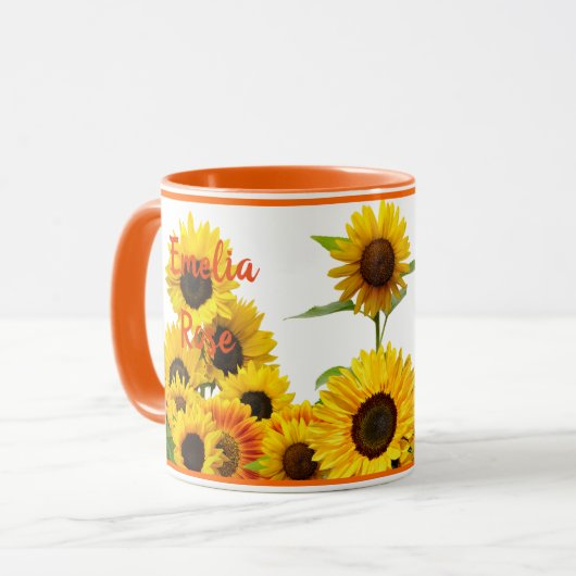 Gewoon een zonnebloem Zonnebloem Zonnezon - Aangep Mok (Voorkant links)