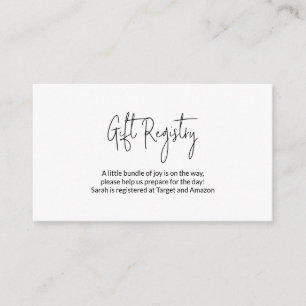 Gewoon eenvoudig Baby shower Gift Registry Informatiekaartje