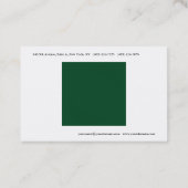 Gewoon eenvoudig bos Groen Wit Minimalistisch Mode Visitekaartje (Achterkant)