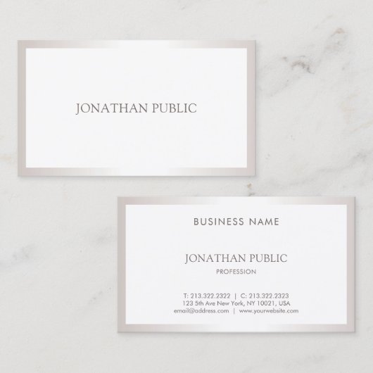 Gewoon eenvoudig, elegant design, modern visitekaartje (Voorkant / Achterkant)