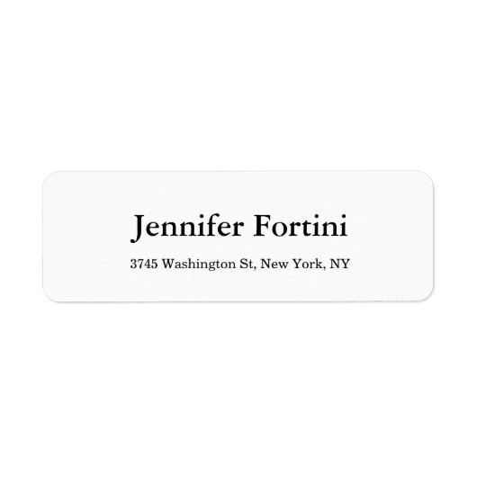 Gewoon eenvoudig elegant zwart-wit etiket (Voorkant)