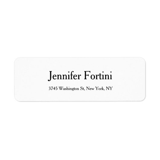 Gewoon eenvoudig elegant zwart-wit modern etiket (Voorkant)