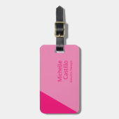 Gewoon eenvoudig eminine minimalistisch roze bagagelabel (Voorkant verticaal)