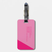 Gewoon eenvoudig eminine minimalistisch roze bagagelabel (Achterkant verticaal)