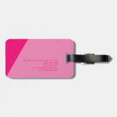 Gewoon eenvoudig eminine minimalistisch roze bagagelabel (Achterkant horizontaal)