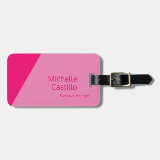 Gewoon eenvoudig eminine minimalistisch roze bagagelabel (Voorkant horizontaal)