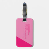 Gewoon eenvoudig eminine minimalistisch roze bagagelabel (Achterkant verticaal)