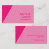 Gewoon eenvoudig eminine minimalistisch roze visitekaartje (Voorkant / Achterkant)