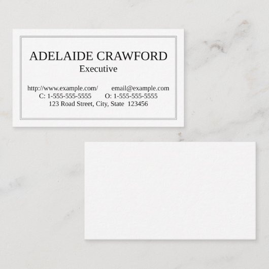 Gewoon, eenvoudig en dapper Visitekaartje (Voorkant / Achterkant)