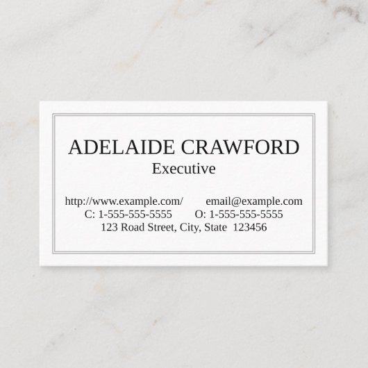 Gewoon, eenvoudig en dapper Visitekaartje (Voorkant)