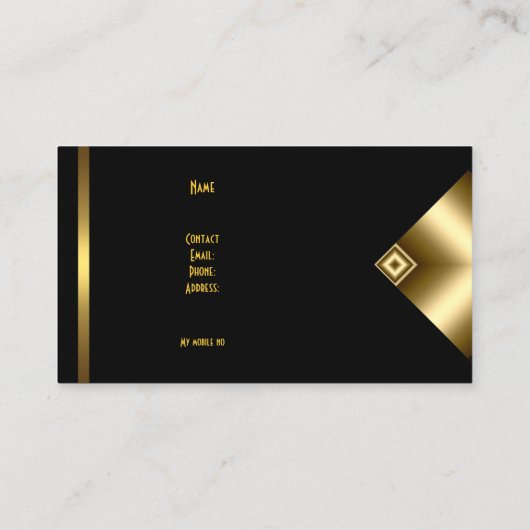Gewoon Eenvoudig Goud Zwart Elegant Classy 4a Visitekaartje (Achterkant)