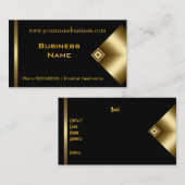 Gewoon Eenvoudig Goud Zwart Elegant Classy 5 Visitekaartje (Voorkant / Achterkant)