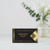 Gewoon Eenvoudig Goud Zwart Elegant Classy 5 Visitekaartje (Staand voorkant)