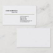 Gewoon eenvoudig groen lijnwit Visitekaartje (Voorkant / Achterkant)