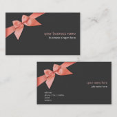 Gewoon eenvoudig koraalrood lint op donkergrijs visitekaartje (Voorkant / Achterkant)