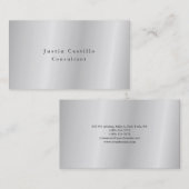 Gewoon eenvoudig minimalistisch design, zilver gri visitekaartje (Voorkant / Achterkant)