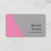 Gewoon eenvoudig minimalistisch grijs roze visitekaartje (Voorkant)