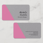 Gewoon eenvoudig minimalistisch grijs roze visitekaartje (Voorkant / Achterkant)