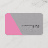 Gewoon eenvoudig minimalistisch grijs roze visitekaartje (Achterkant)