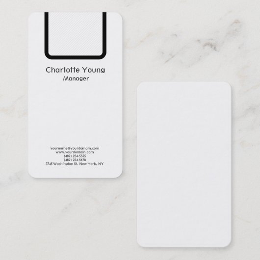 Gewoon eenvoudig minimalistisch zwart wit visitekaartje (Voorkant / Achterkant)