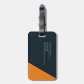 Gewoon eenvoudig Oranje blauw grijs minimalistisch Bagagelabel (Achterkant verticaal)