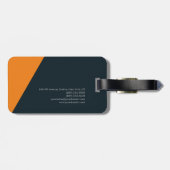 Gewoon eenvoudig Oranje blauw grijs minimalistisch Bagagelabel (Achterkant horizontaal)