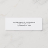 Gewoon eenvoudig professioneel zwart wit mini visitekaartje (Achterkant)