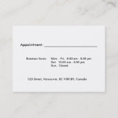 Gewoon, eenvoudig, wit en informatief profiel afsprakenkaartje (Achterkant)