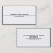 Gewoon Eenvoudig Zwart Wit Lijst Rand Aantrekkelij Visitekaartje (Voorkant / Achterkant)