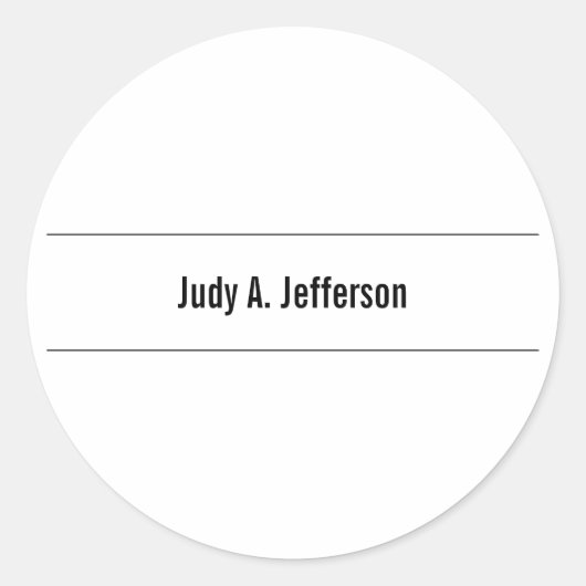 Gewoon eenvoudige, klassieke minimalistisch ronde sticker (Voorkant)