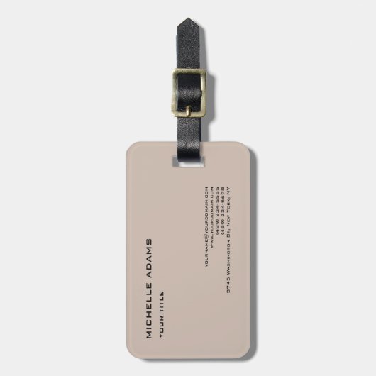 Gewoon eenvoudige professionele, moderne pasteelkl bagagelabel (Voorkant verticaal)