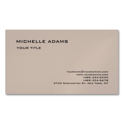 Gewoon eenvoudige professionele moderne vormgeving magnetisch visitekaartje (Voorkant)